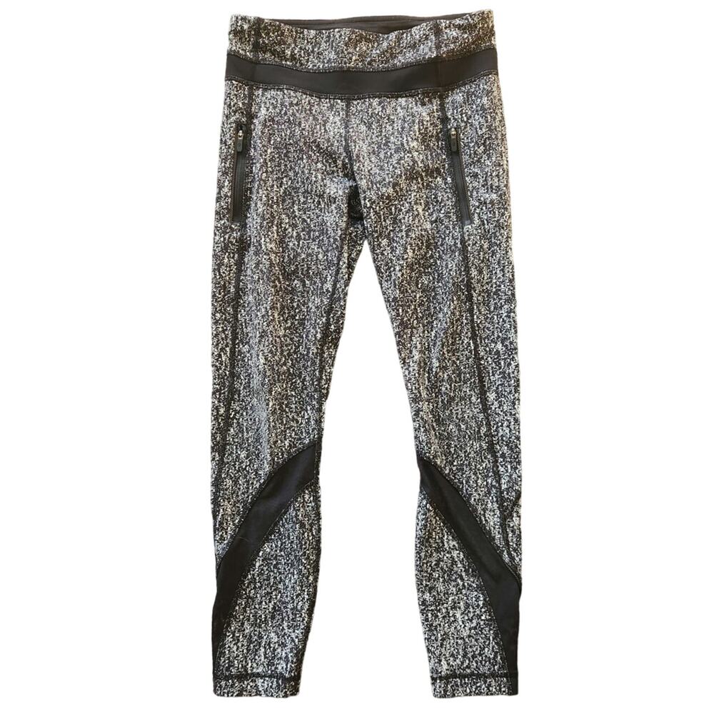 LULULEMON Inspire Tight II splatter black/white leggings size 6